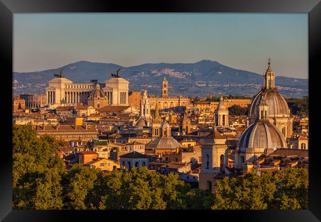City Of Rome At Sunset In Italy Framed Print by Artur Bogacki
