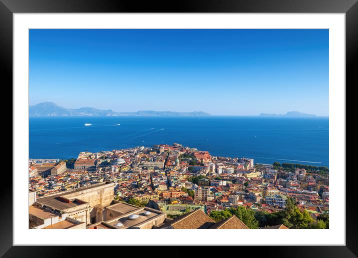 Naples City Cityscape In Italy Framed Mounted Print by Artur Bogacki