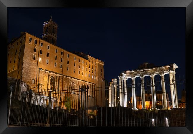 Tabularium and Temple of Saturn in Rome Framed Print by Artur Bogacki