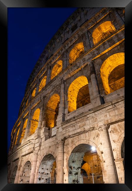 The Colosseum By Night In Rome Framed Print by Artur Bogacki