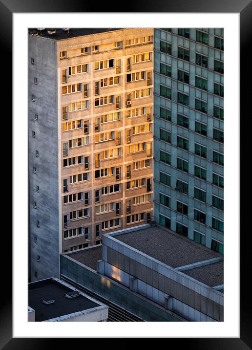 Sunset In City Downtown Framed Mounted Print by Artur Bogacki