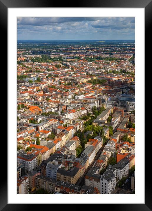 Aerial View Above City Of Berlin Framed Mounted Print by Artur Bogacki