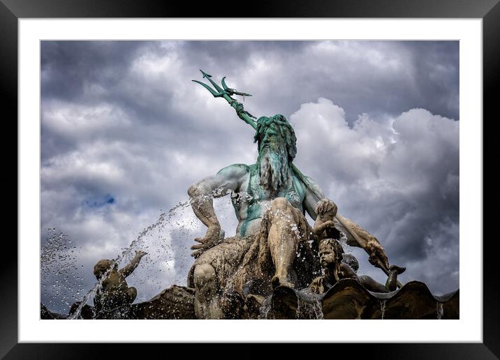 Neptune Statue In Berlin Framed Mounted Print by Artur Bogacki