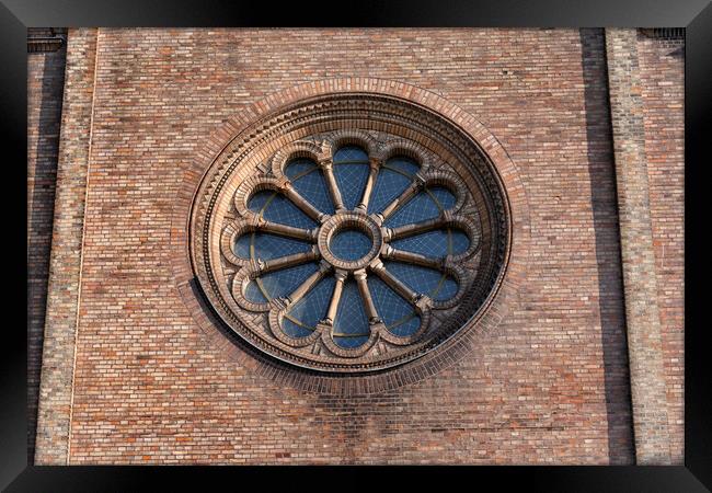 Rose Window Of Church of St. Peter and Paul Framed Print by Artur Bogacki