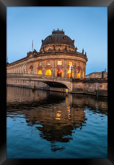 Bode Museum In Berlin River View At Dusk Framed Print by Artur Bogacki