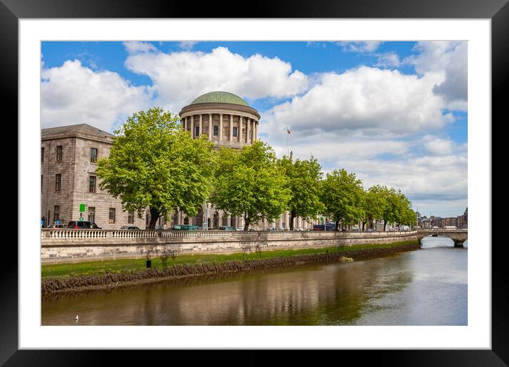 Four Courts And River Liffey In Dublin Framed Mounted Print by Artur Bogacki