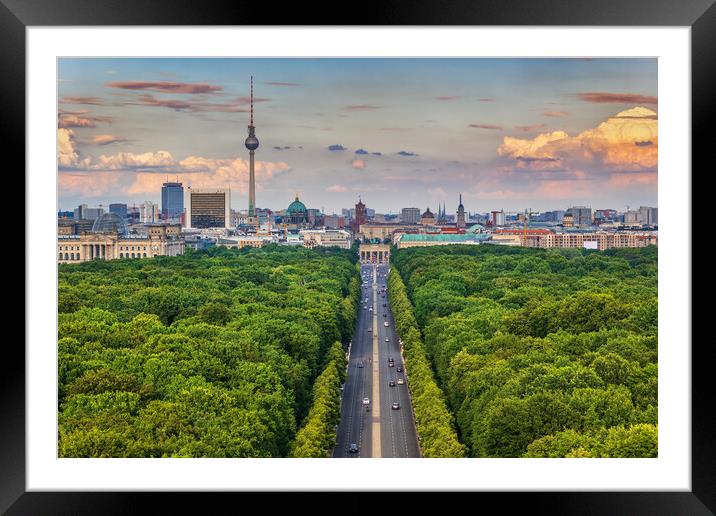 Berlin Skyline Above Tiergarten Framed Mounted Print by Artur Bogacki