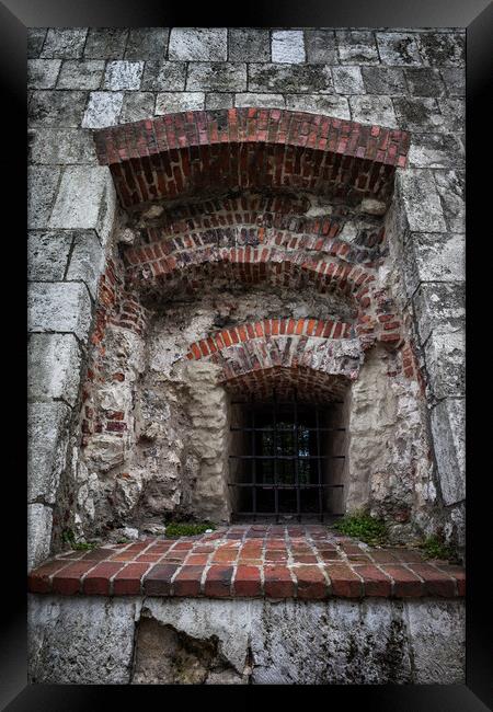 Recessed Window In Medieval Castle Framed Print by Artur Bogacki