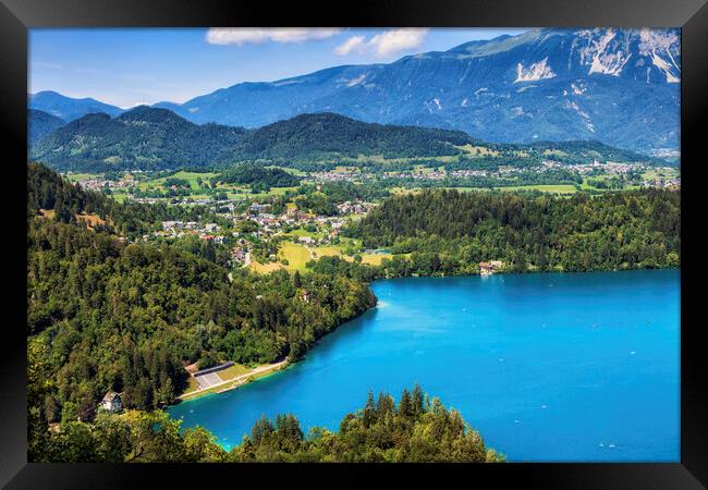 Upper Carniola Landscape With Lake Bled In Slovenia Framed Print by Artur Bogacki