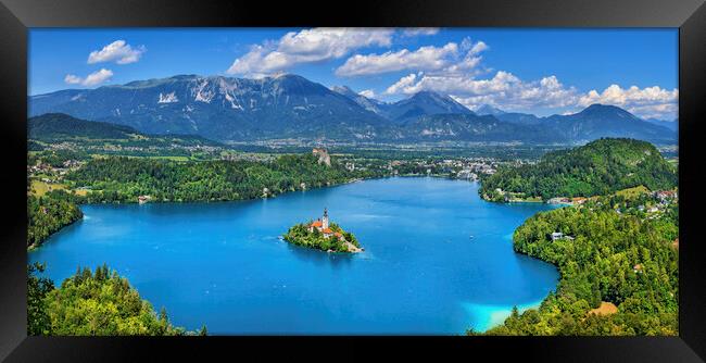 Lake Bled Panorama In Slovenia Framed Print by Artur Bogacki