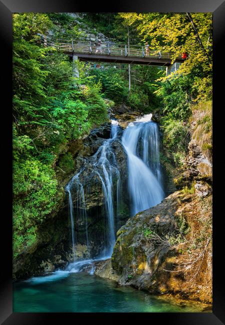Sum Waterfall In Vintgar Gorge In Slovenia Framed Print by Artur Bogacki