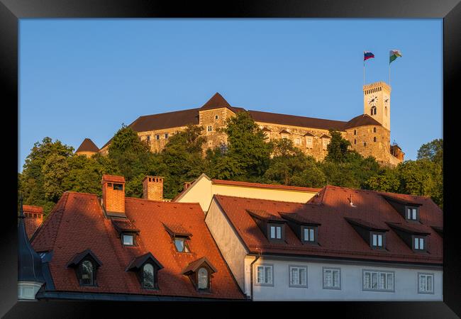 Ljubljana Castle At Sunset In Slovenia Framed Print by Artur Bogacki