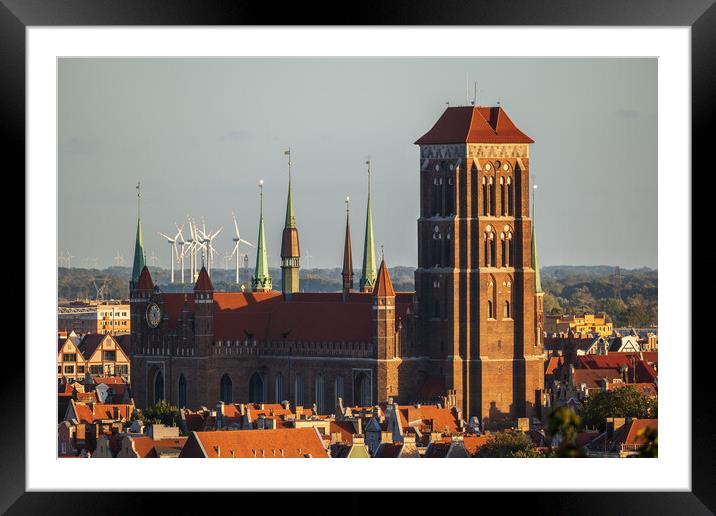 St Mary Basilica At Sunset In Gdansk Framed Mounted Print by Artur Bogacki