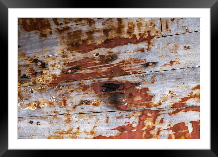 Old Wooden Boat Weathered Background Framed Mounted Print by Artur Bogacki