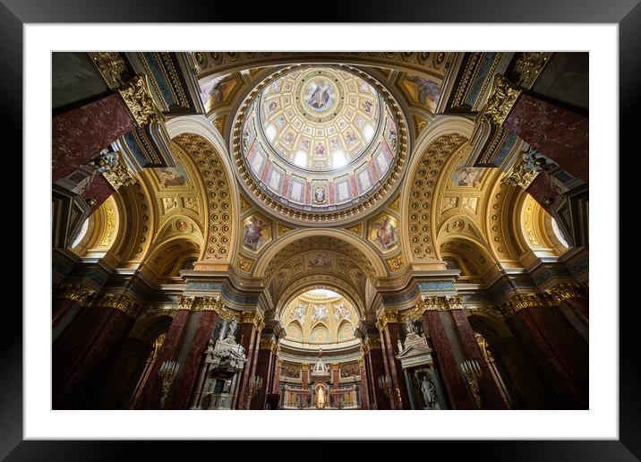 St. Stephen Basilica Interior in Budapest Framed Mounted Print by Artur Bogacki