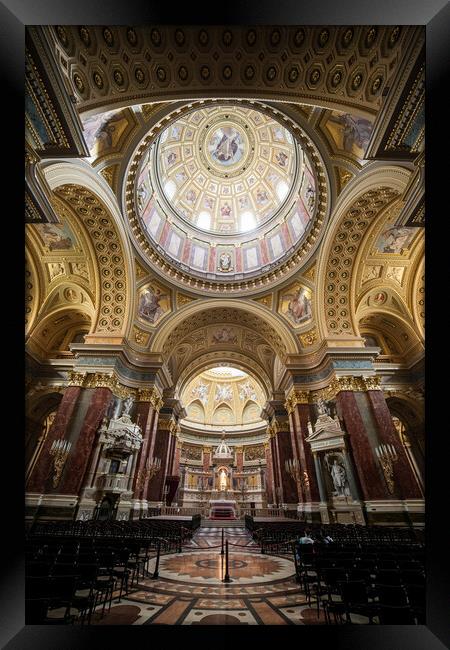 St. Stephen Basilica Interior in Budapest Framed Print by Artur Bogacki