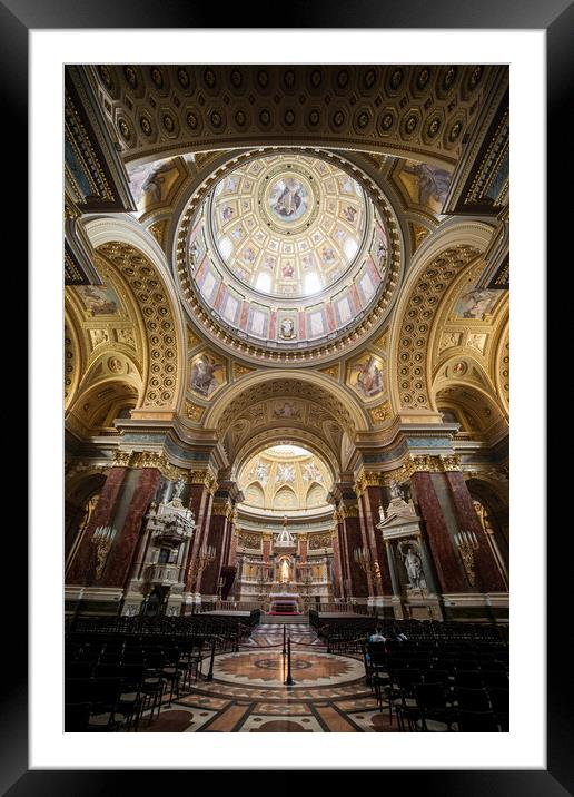 St. Stephen Basilica Interior in Budapest Framed Mounted Print by Artur Bogacki