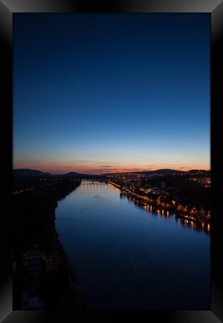 Danube River at Twilight Framed Print by Artur Bogacki