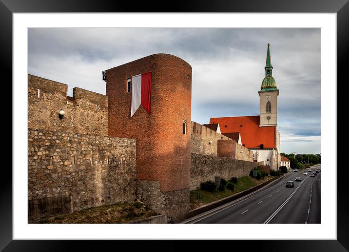 Old City Wall and St Martin's Cathedral in Bratislava Framed Mounted Print by Artur Bogacki