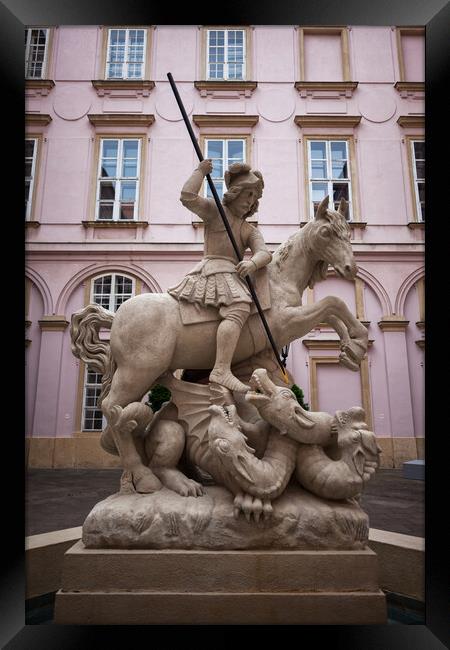 Fountain Of Saint George And The Dragon in Bratislava Framed Print by Artur Bogacki