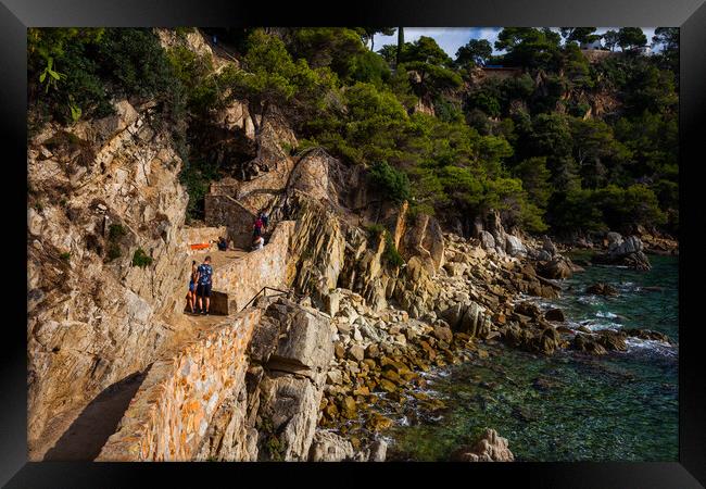 Path Along Costa Brava Sea Coast In Spain Framed Print by Artur Bogacki