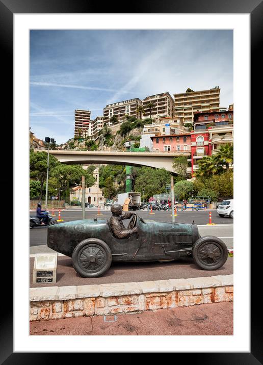 Statue of William Grover in Monaco Framed Mounted Print by Artur Bogacki
