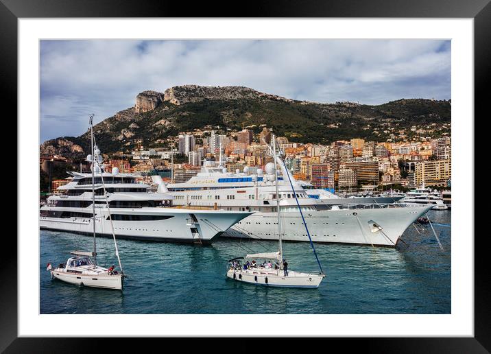 Yachts and Sailboats in Port of Monaco Framed Mounted Print by Artur Bogacki