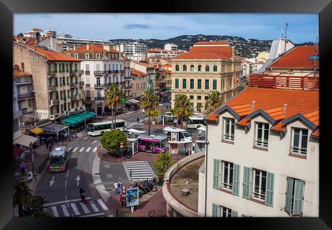 Cannes City Center in France Framed Print by Artur Bogacki