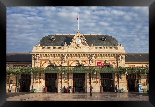 Gare de Nice Ville Train Station Framed Print by Artur Bogacki