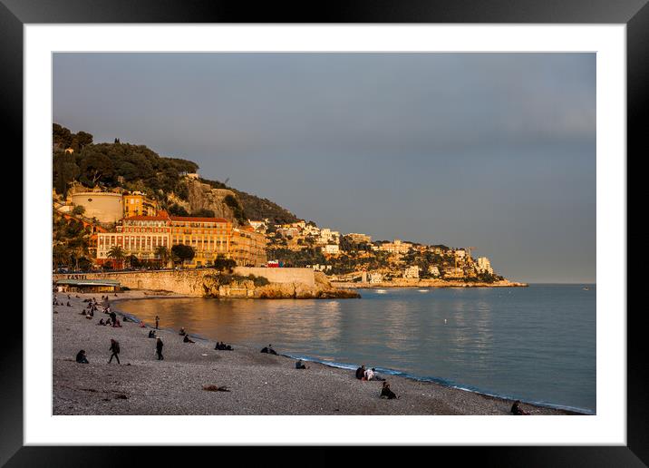 City of Nice in France at Sunset Framed Mounted Print by Artur Bogacki