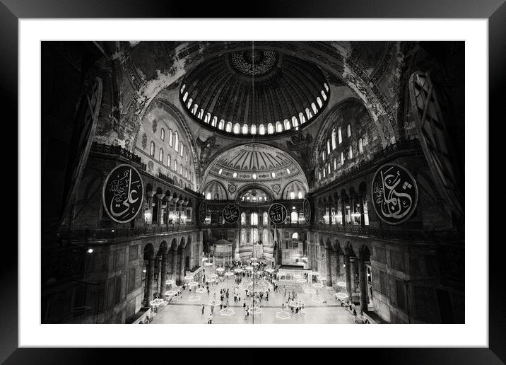 Hagia Sophia Interior In Istanbul Framed Mounted Print by Artur Bogacki