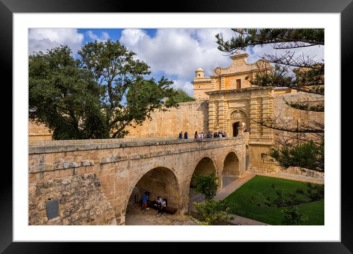 Mdina Gate to the Silent City in Malta Framed Mounted Print by Artur Bogacki