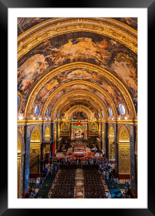 St John Co-Cathedral Church Interior in Valletta Framed Mounted Print by Artur Bogacki