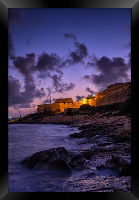 Manoel Island and Fort at Twilight in Malta Framed Print by Artur Bogacki