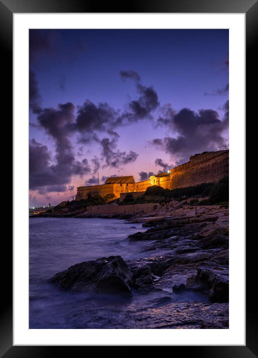 Manoel Island and Fort at Twilight in Malta Framed Mounted Print by Artur Bogacki