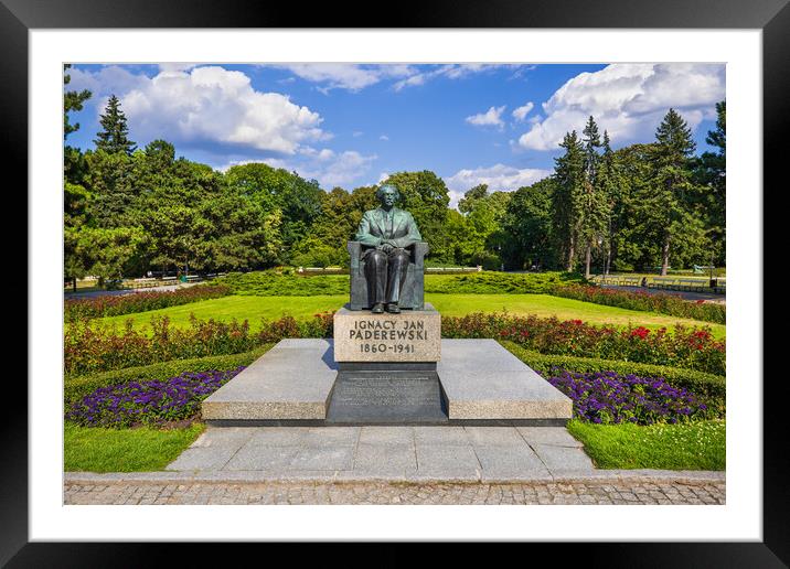 Ignacy Paderewski Monument in Warsaw Framed Mounted Print by Artur Bogacki
