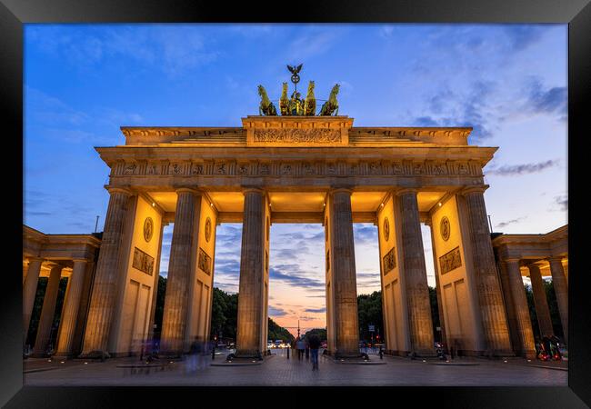 Brandenburg Gate At Twilight In Berlin Framed Print by Artur Bogacki