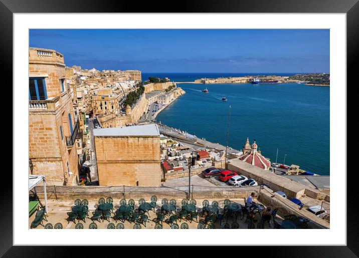 Valletta City And Grand Harbour In Malta Framed Mounted Print by Artur Bogacki