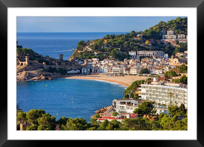 Town of Tossa de Mar on Costa Brava in Spain Framed Mounted Print by Artur Bogacki
