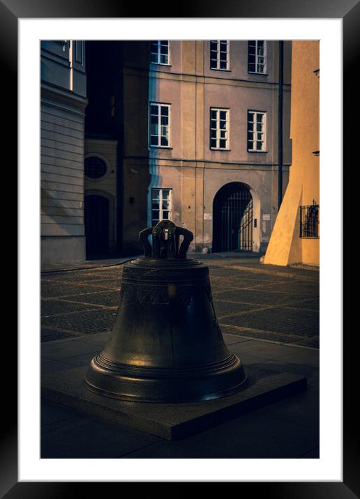 Wishing Bell In Old Town of Warsaw In Poland Framed Mounted Print by Artur Bogacki