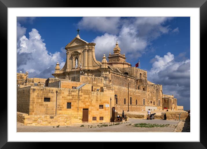 Cittadella of Victoria Cathedral in Gozo, Malta Framed Mounted Print by Artur Bogacki