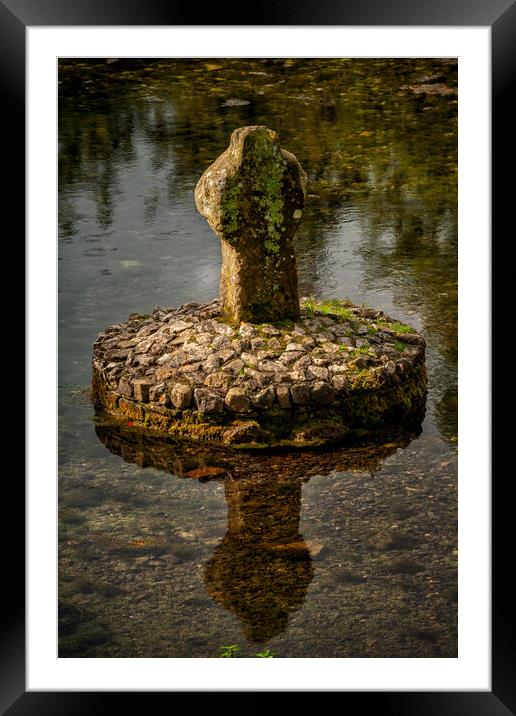 Old Cross At St Patrick Well In Ireland Framed Mounted Print by Artur Bogacki