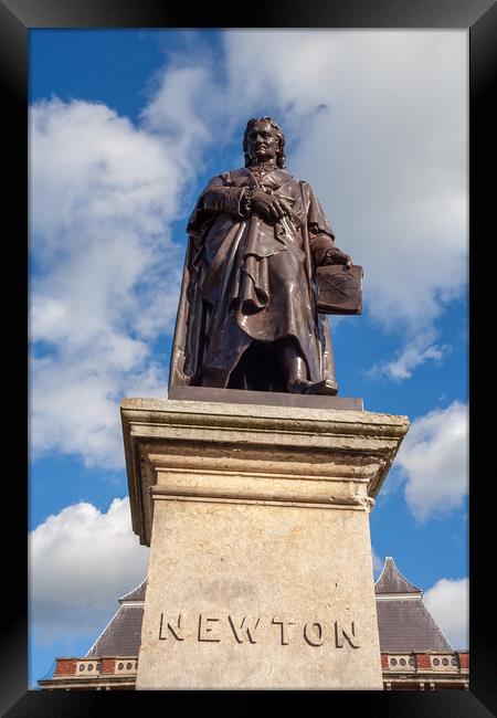 Sir Isaac Newton Statue In Grantham Framed Print by Artur Bogacki