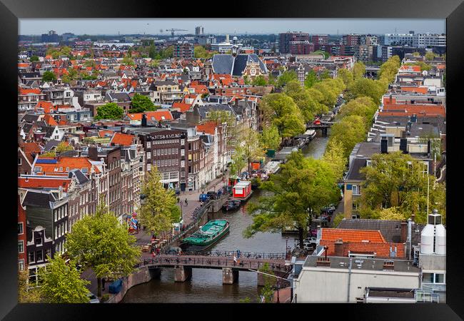 City of Amsterdam Aerial View in Netherlands Framed Print by Artur Bogacki