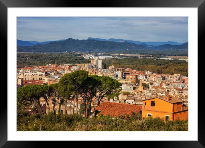 View Above Girona City Framed Mounted Print by Artur Bogacki