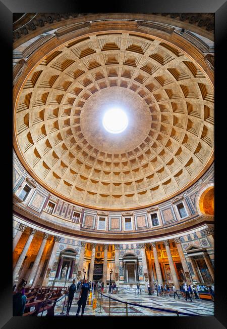 Pantheon Interior in Rome Framed Print by Artur Bogacki