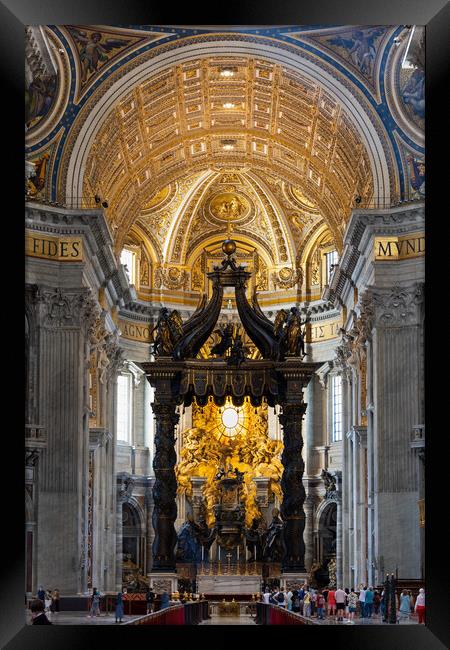 Saint Peter Basilica Altar In Vatican Framed Print by Artur Bogacki
