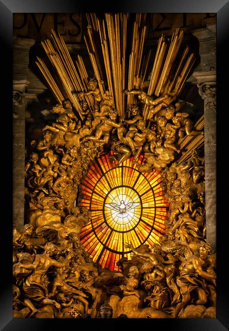 Dove of the Holy Spirit in St Peter Basilica Framed Print by Artur Bogacki