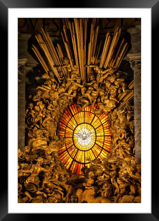 Dove of the Holy Spirit in St Peter Basilica Framed Mounted Print by Artur Bogacki