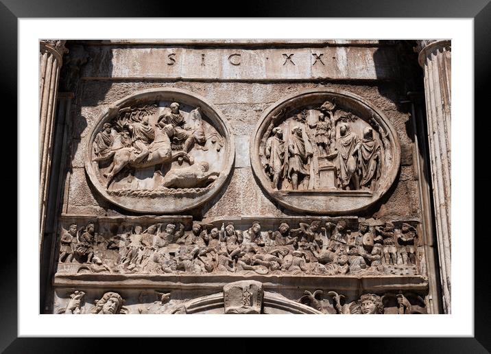 Arch of Constantine Ancient Reliefs Framed Mounted Print by Artur Bogacki